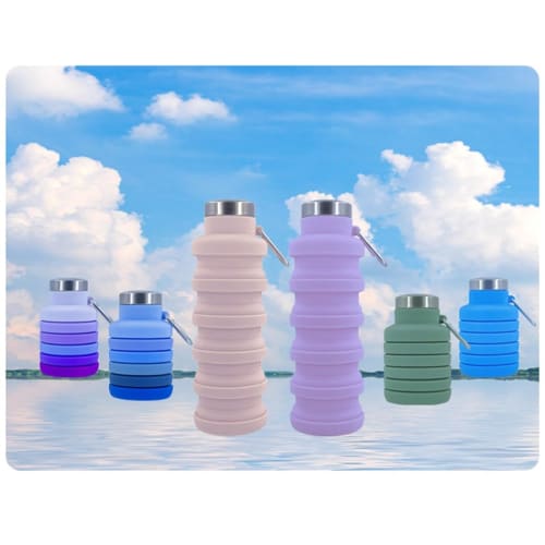 Foldable Sports Bottle, Silicone Water Bottle, Portable, Eco-Friendly, Leak-Proof, Expandable Cup, for Cycling, Hiking, Outdoor Sports, BPA-Free, Easy