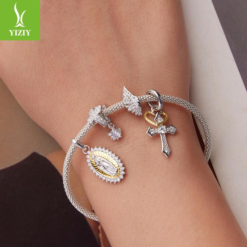 Love Cross Diy Pendant Jewelry Accessories Personalized Trend S925 Sterling Silver Beads