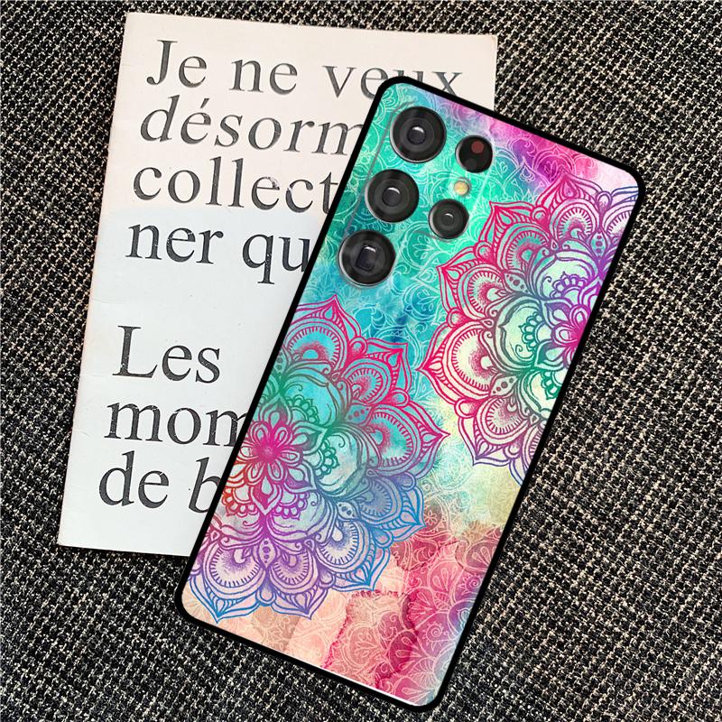 Trippy Tie Dye Floral Mandala Case For Samsung Galaxy S25 Ultra S21 S22 S23 S24 Ultra S9 S10 S20 Plus S25 FE Back Cover
