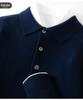 Men's Cashmere Polo Collar Sweater, Solid Color Knitwear, Long Sleeve Button-Up Pullover for Autumn/Winter