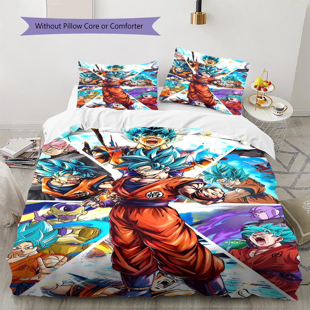Juego de Ropa de Cama con Estampado de Dibujos Animados Colcha Funda de Colcha Funda de Almohada Decoración del Hogar Regalo de Cumpleaños (1 * funda nórdica + 2 * fundas de almohada, sin núcleo)