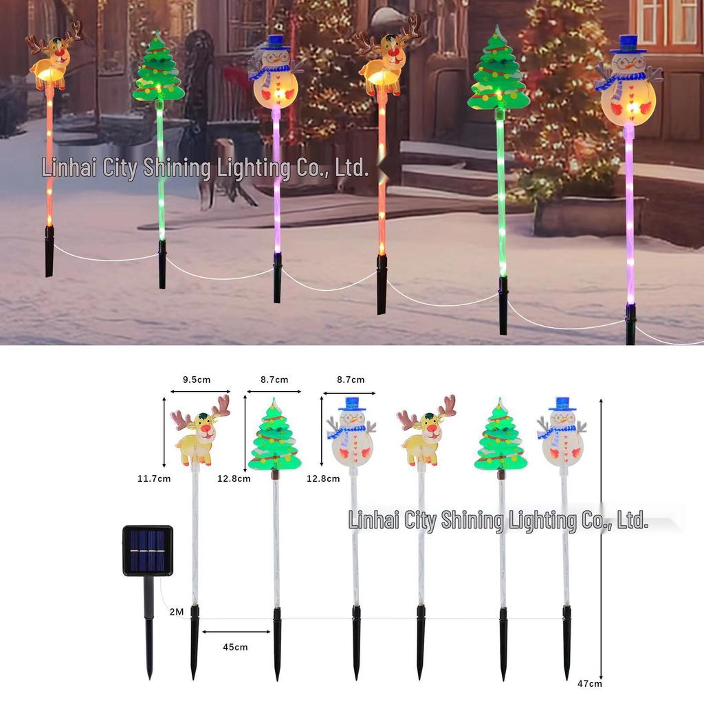 2025 Solar Weihnachts-Weihnachtsmann und Schneemann Leuchtende Lichterkette für Außendekoration