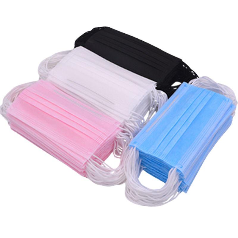 Blue Two-Layer Disposable Face Masks - 50 Pack, Dustproof, Unisex for Salon & Beauty