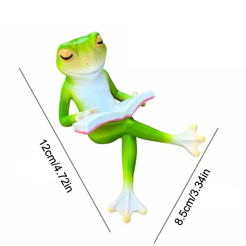 Reading Frogs Statues Garden Decors Resin Frogs Outdoor Animal Statue Garden Decoration Frogs Figurine Yard Ornaments