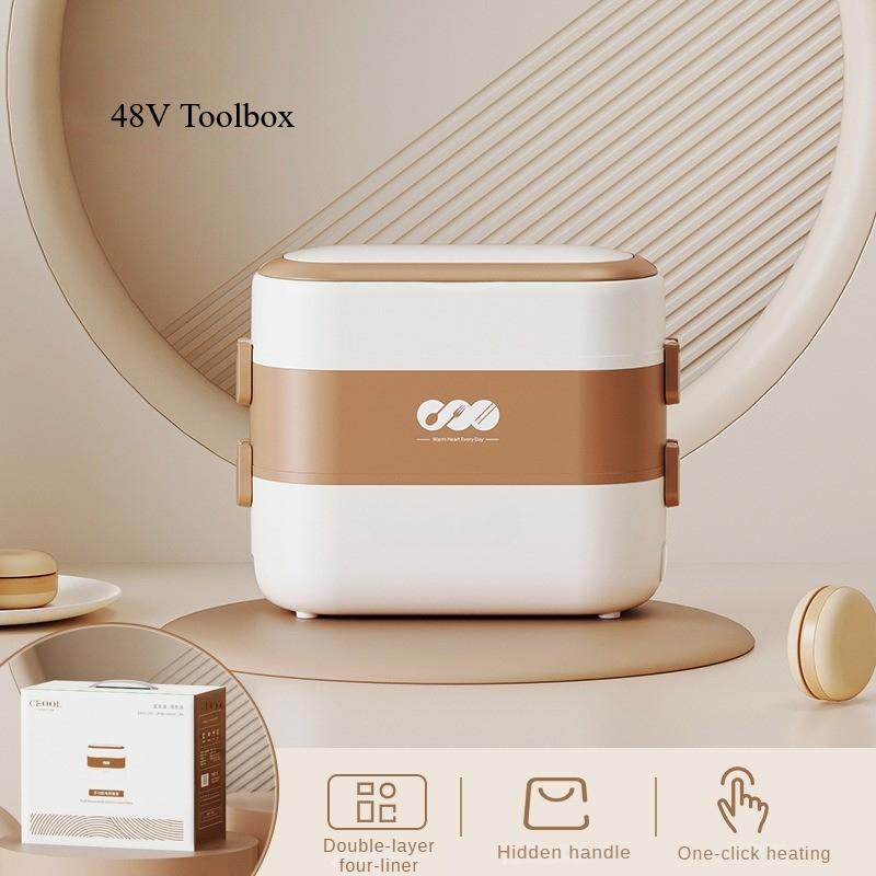 250W 1L/2L Boîte à repas électrique portable à faible bruit Multifonctionnelle Acier inoxydable Chauffage interne Boîte à lunch Prise secteur Cuisson à la vapeur Boîte Bento isolée