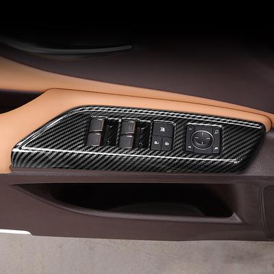 Auto Für Lexus ES 2018- Türfensterheber Armlehne Knopf Panel Rahmen Abdeckung Zierleiste Karbonfaser Farbe Zubehör Aufkleber