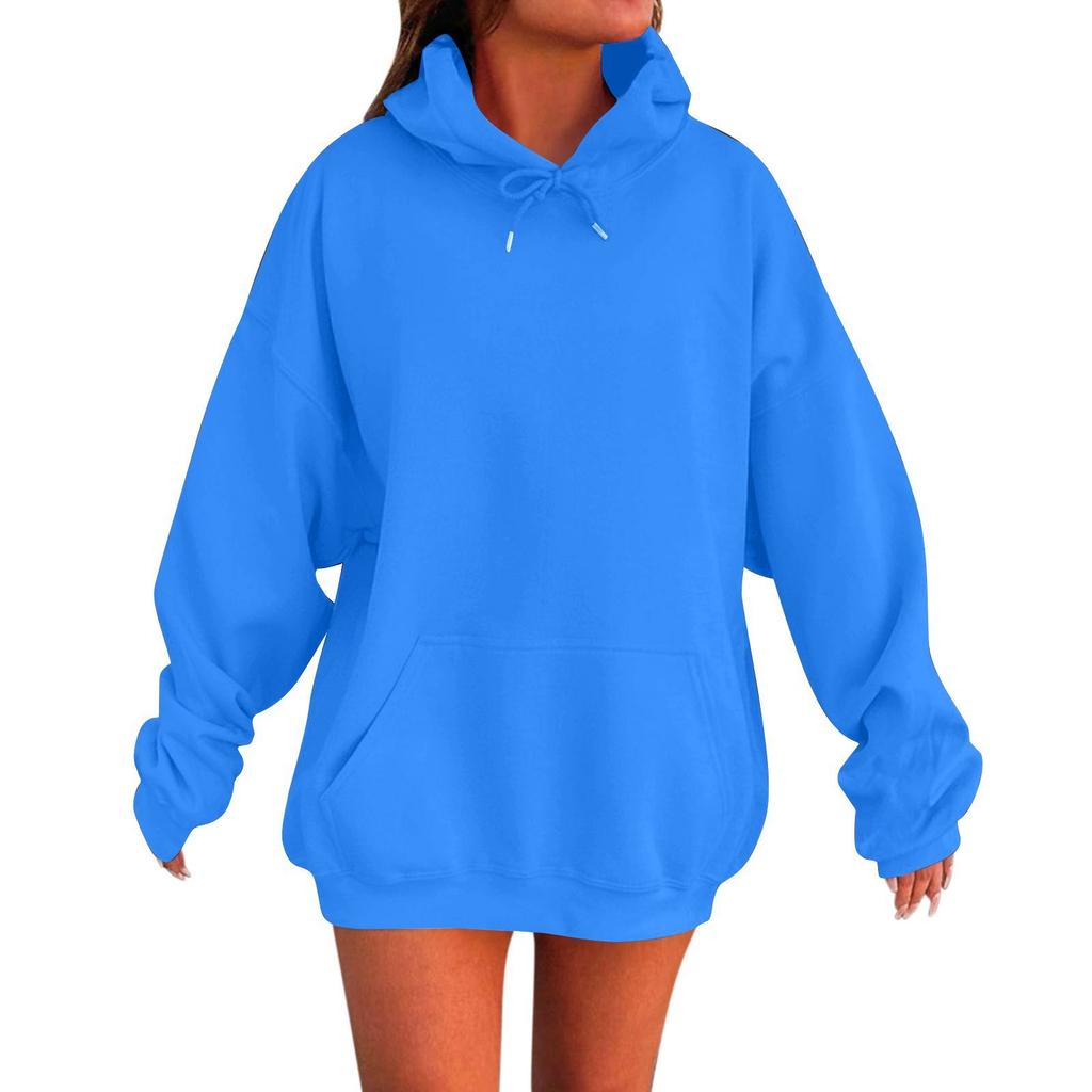 Dame Langermet Oversized Oversized Drop Shoulder Ermer Dame Hettegenser Plysj Genser