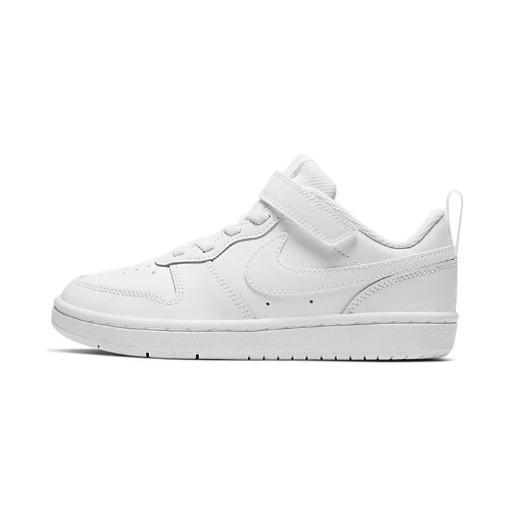 (PS) Nike Court Borough Low 2 Triple White Kids BQ5451-100 EU 33.5