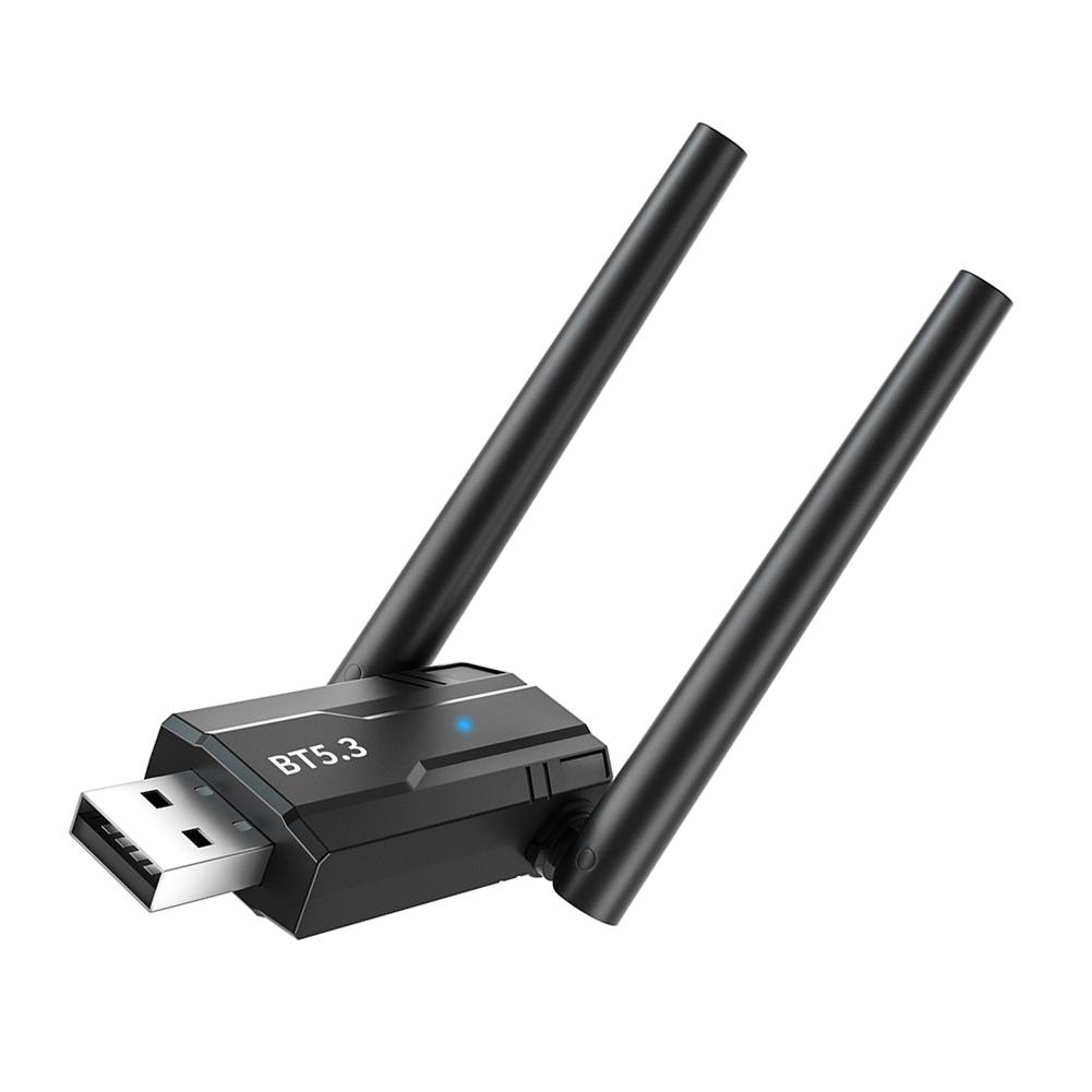 USB Wireless Dongle 3Mbps Bluetooth-Compatible 5.3 Dual Antenna Low Power Transmission for Computer Speaker Mouse