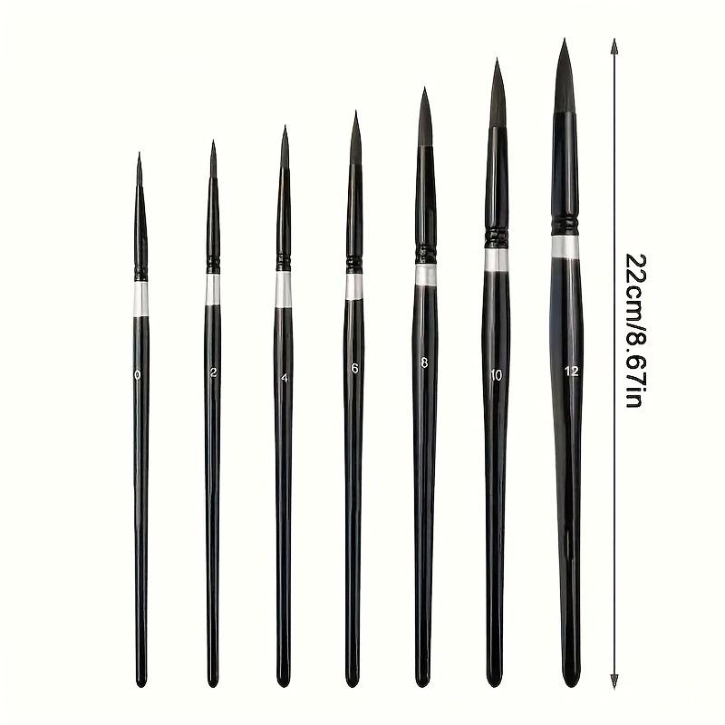 7-Piece Black Swan Gouache Paintbrush Set - Round, Liner, & Nylon Brushes for Watercolor & Digital Oil Painting. 7-piece Black Swan чёрный