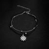Lady Anklet Sun Pendant Bohemian Retro Chain Double Layers Decoration Adjustable Length Colorfast Beach Leg Bracelet Leg Accessory
