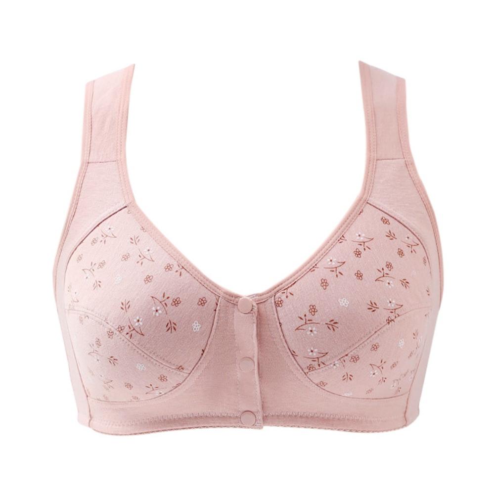 Women's Bra Plus Size Comfortable Printed Front Button Vest Underwear