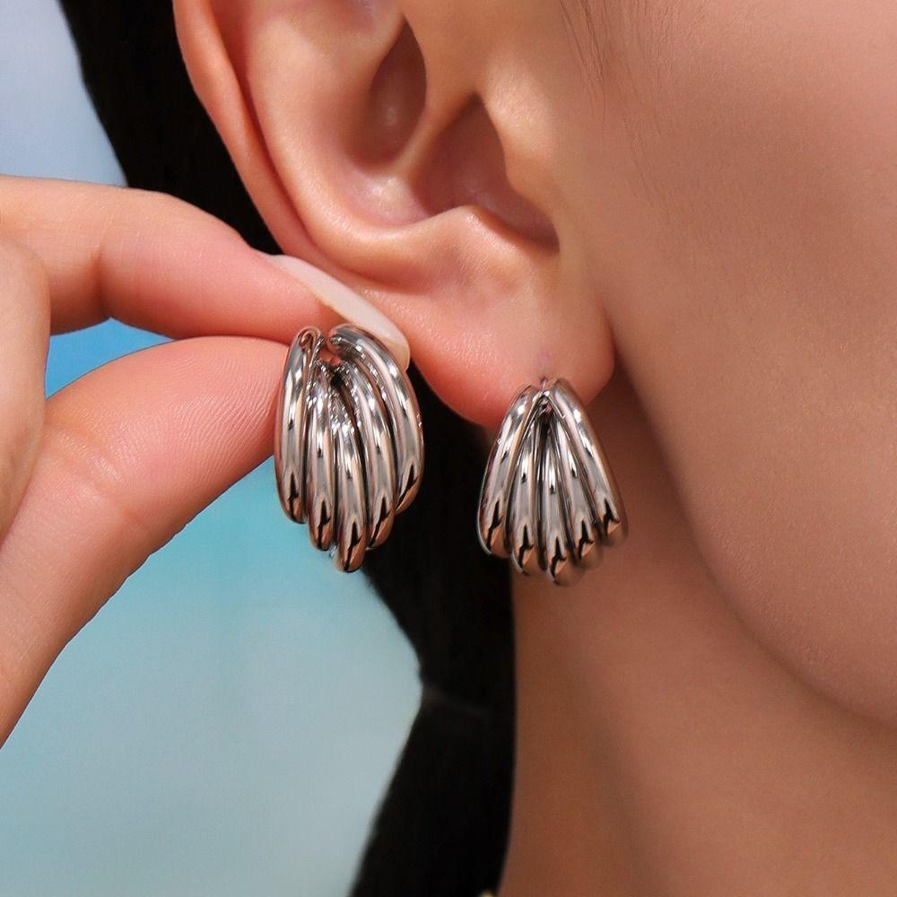 Waterproof Gold Plated Earrings 18k Gold Plated Stainless Steel Earrings  Fashion Accessories