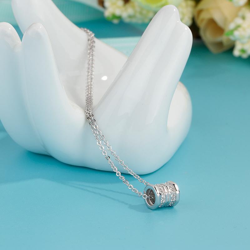 Women Fashion Rhinestone Small Waist Zircon Pendant Clavicle Necklace