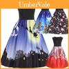 Plus Size Women Xmas Christmas Santa Sleeveless Skater Swing Dress For Festive Style