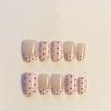 Handmade Cat Eye Short Square Oval Press On Nails With Bowknot Pearl Diamond Flower Star Decor Detachable Full Cover