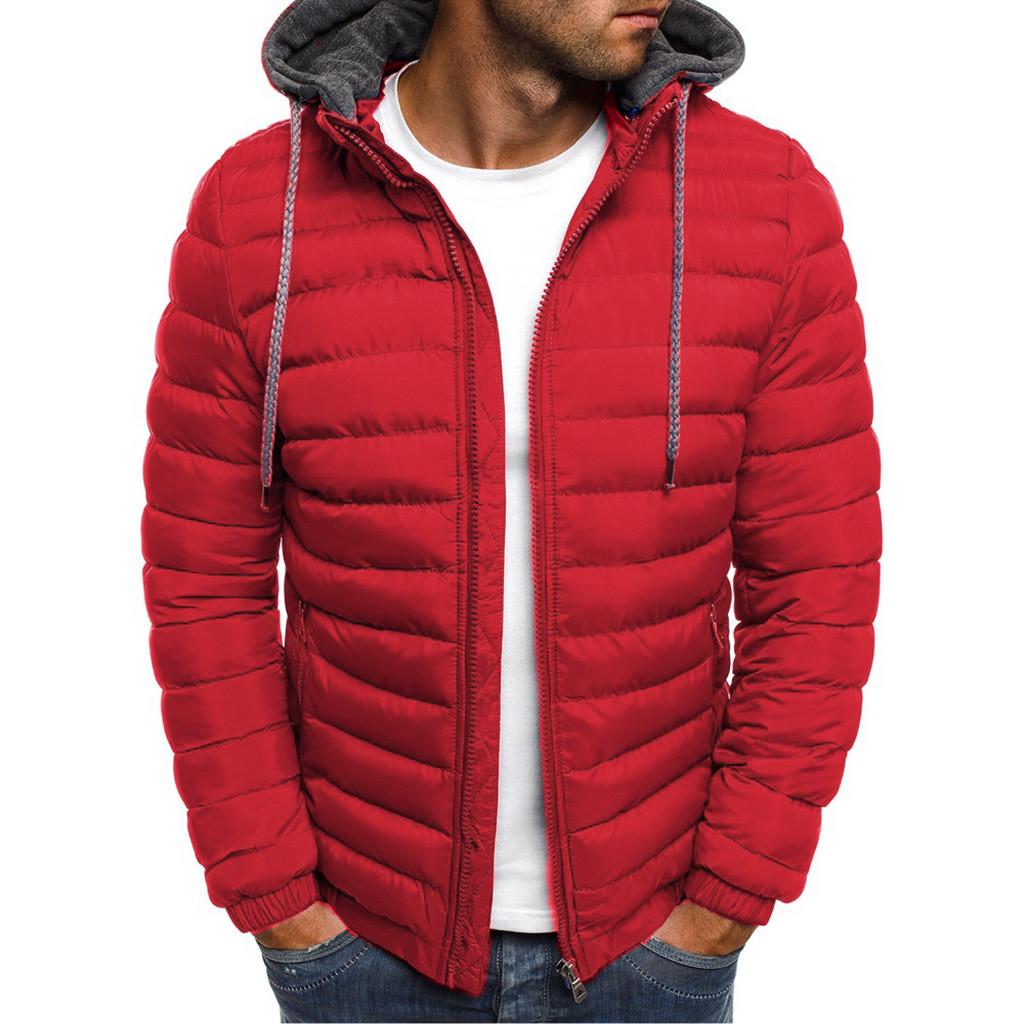 Men's Winter Zipper Warm Down Hoodie Jacket Packable Light  Coat