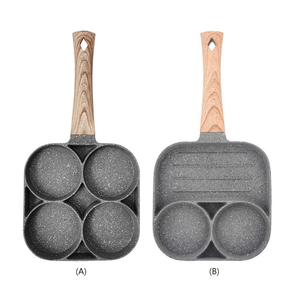 Padella a 4 fori, frittata di uova, frittella, cottura antiaderente, pentola quadrata da cucina