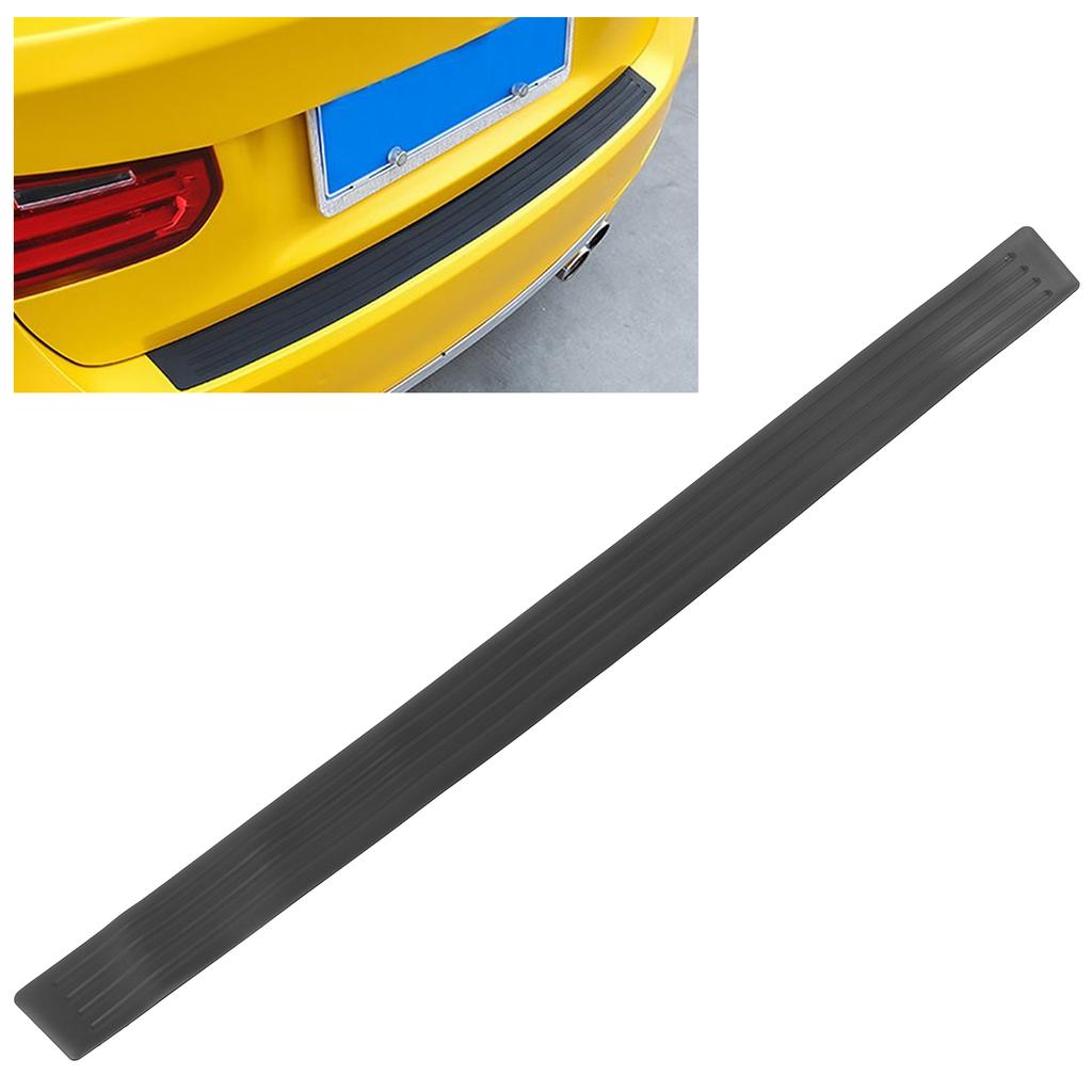 Universal Car Trunk Rear Bumper Guard Strip PVC Trunk Door Trim Cover Protector Black90 X 8cm