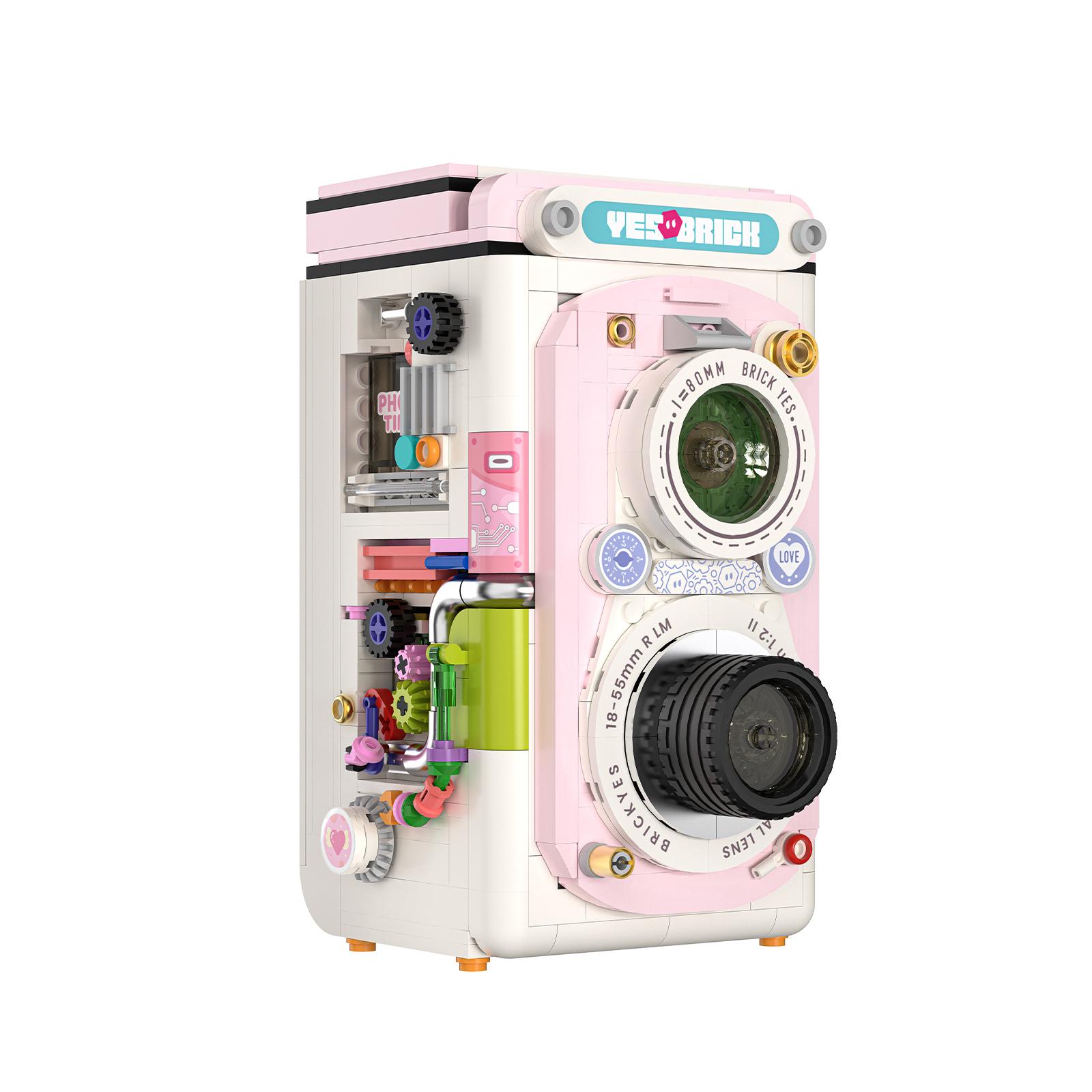

MOC Vintage Rabbit Candy-Colored Camera Machine Mini Model Construction Bricks DO IT YOURSELF Micro Ornament Blocks Playthings Adult Gift Idea WITH BOX