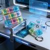 5-Button Stress Relief Keychain 9-Button Flash Pinch Toy New Luminous Keyboard Toy  Stress Relief