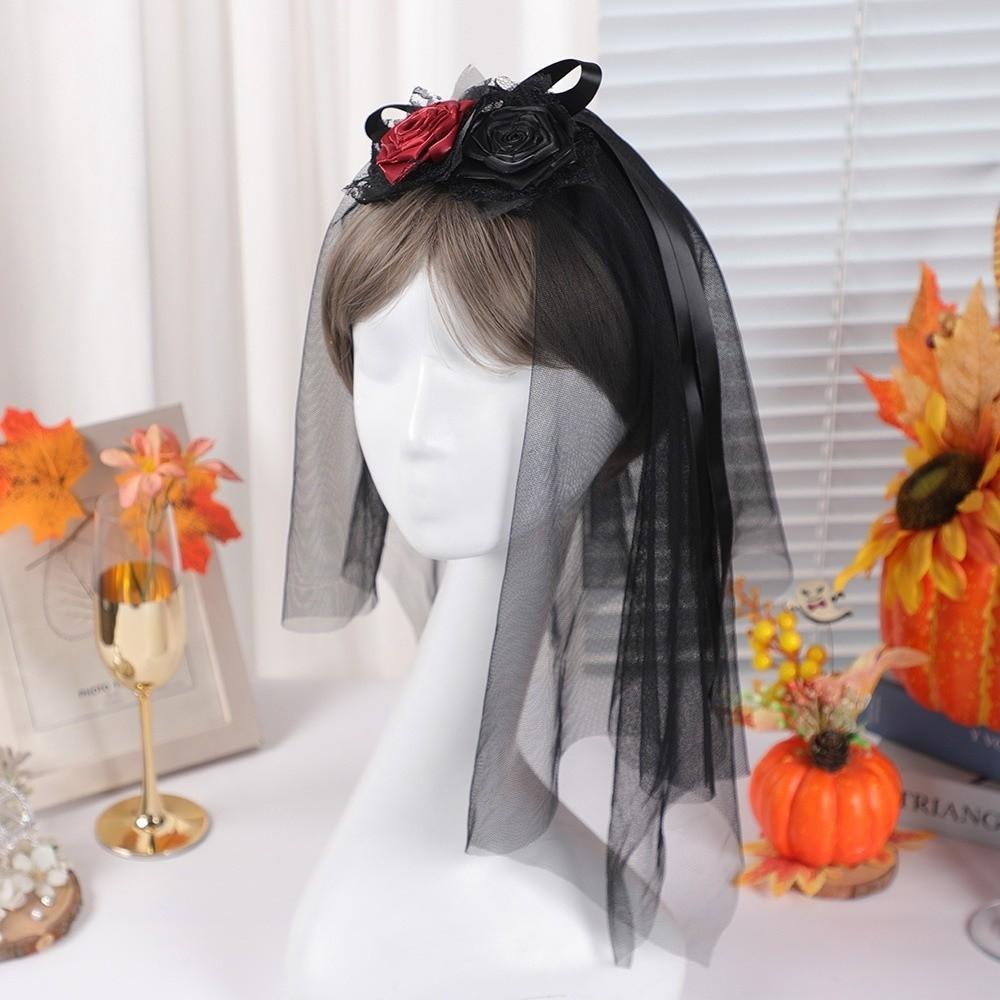 Breathable Halloween Hairpin Comfortable Hair Accessories Portable Gothic Head Veil  Outfits