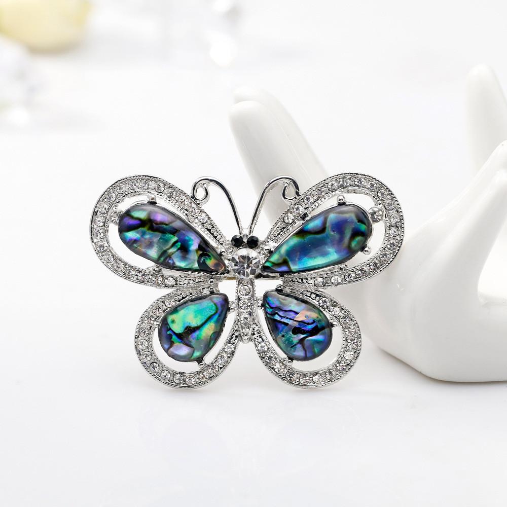 Fashion Butterfly Brooch With Natural Abalone Shell For Women Gift And Casual Wear