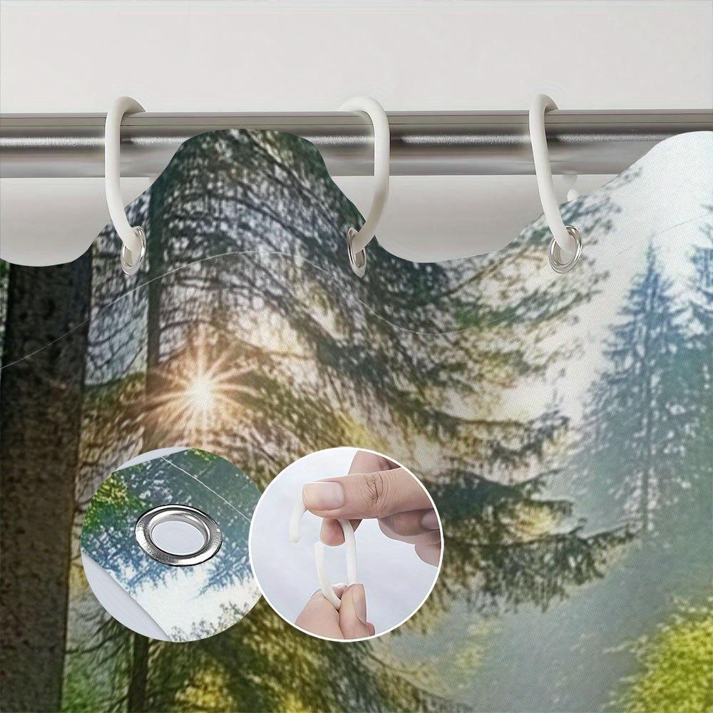 Waterfall Serenity Shower Curtain - Various Styles Of Bathroom Decoration, Passionate About Green Nature And The Dawn Of Dawn