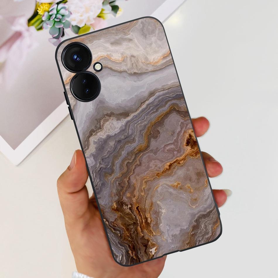 For Tecno Spark 9 Pro KH7 KH7n Cute Cartoon Phone Case For Tecno Spark 9Pro Black Silicone Soft TPU Cases
