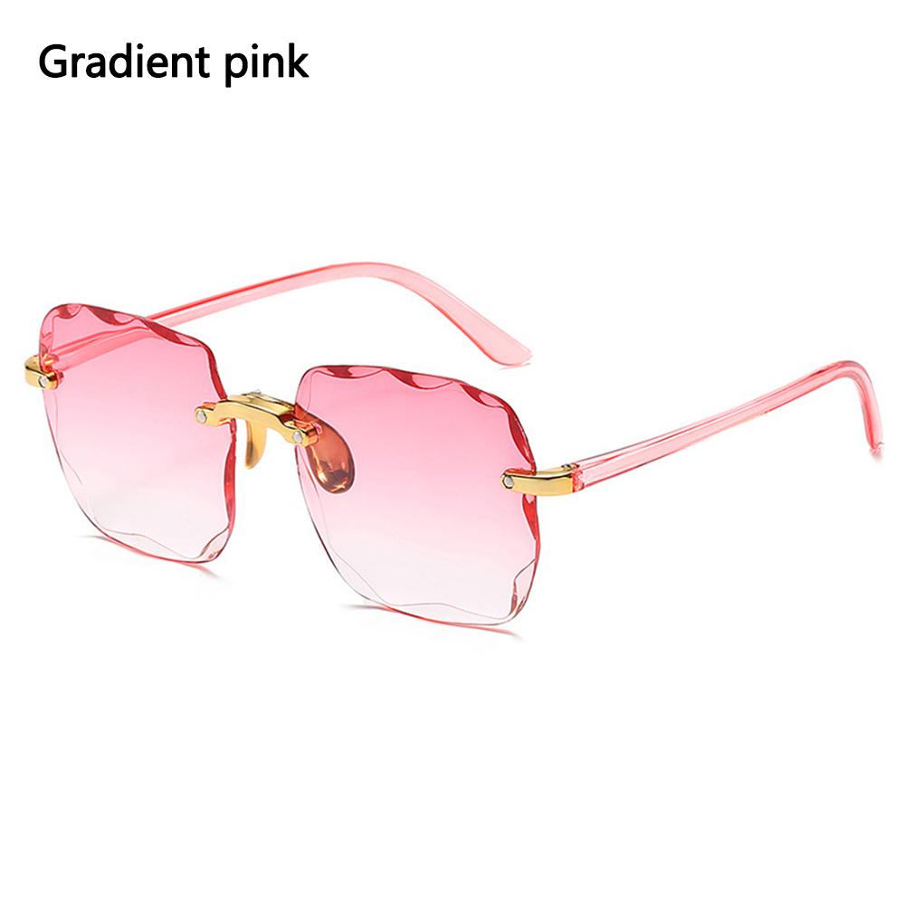 Square Rimless Sunglasses Women Tinted Frameless Eyewear Vintage Transparent Gradient Sun Glasses Uv400 Protection Summer Shades