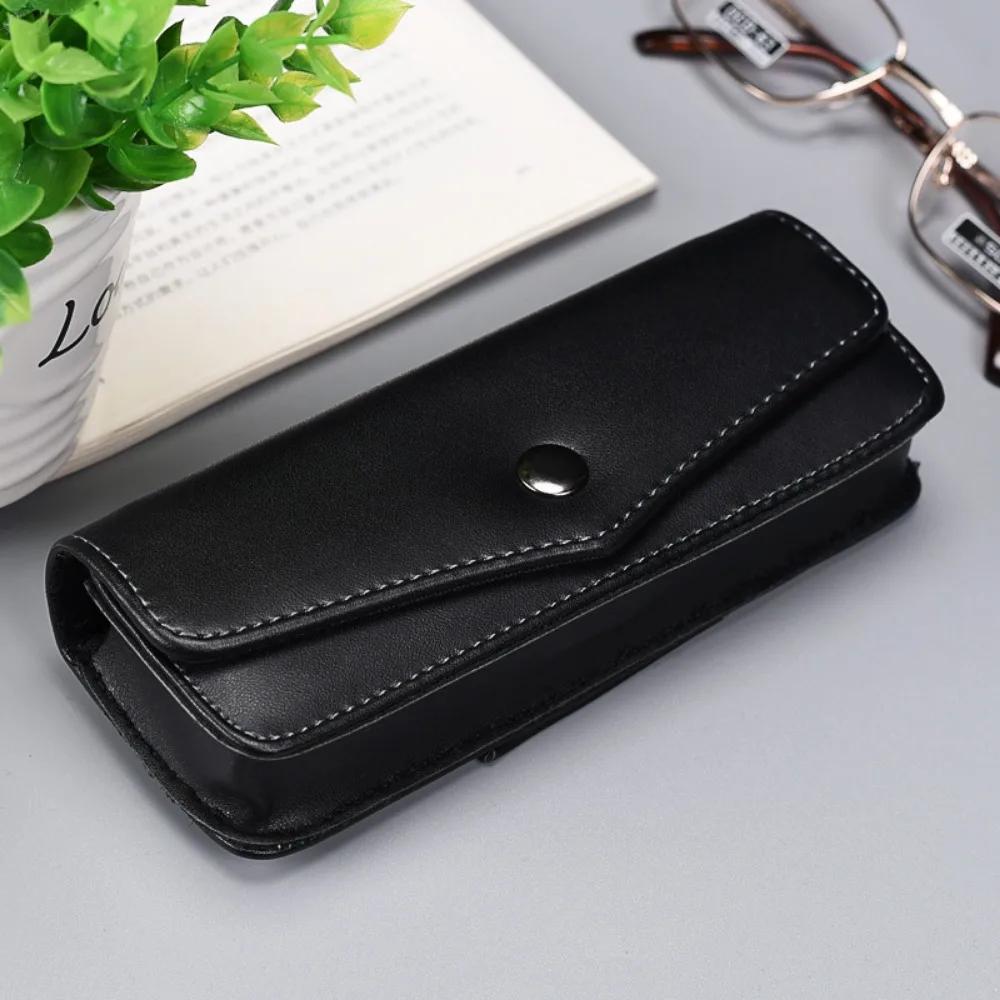 

Upscale Belt Wearable PU Glasses Case Men Portable Leather Reading Glasses Storage Box Phone Bags Sunglasses Case чёрный