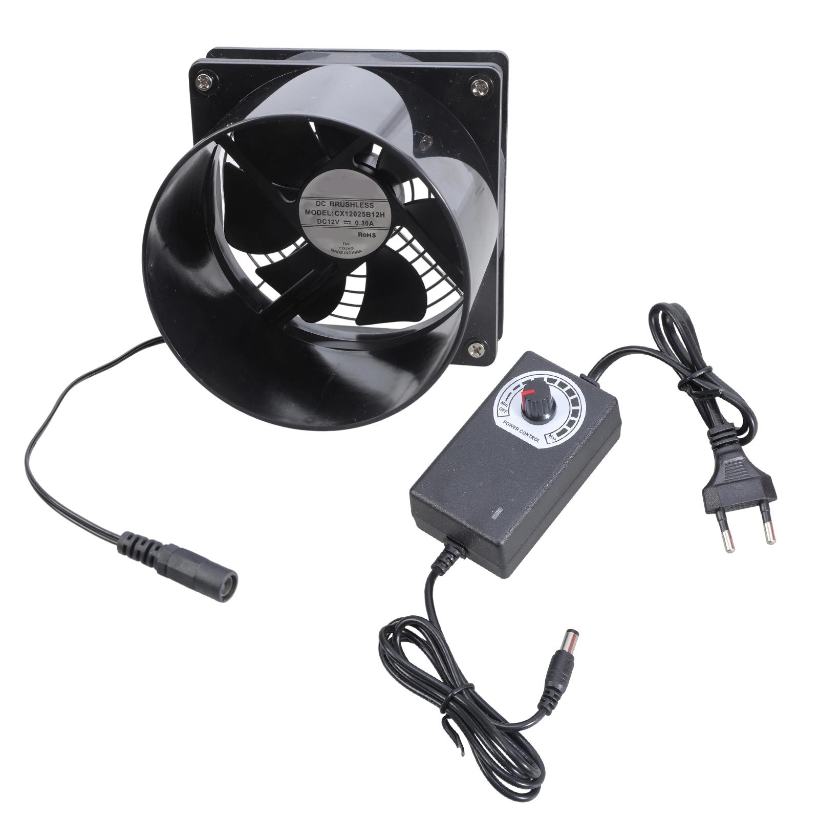 

12см вытяжной вентилятор 3000 об/мин DC12V вентилятор для вентиляции на двойных шарикоподшипниках комплект с регулятором скорости для канального вентилятора 3D-принтера