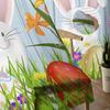 Sheer Easter Window Curtains Bedroom Living Room Egg Bunny Spring Flower Chiffon Voile Drapes Curtain Made Of Polyester Washable Sitting Ready