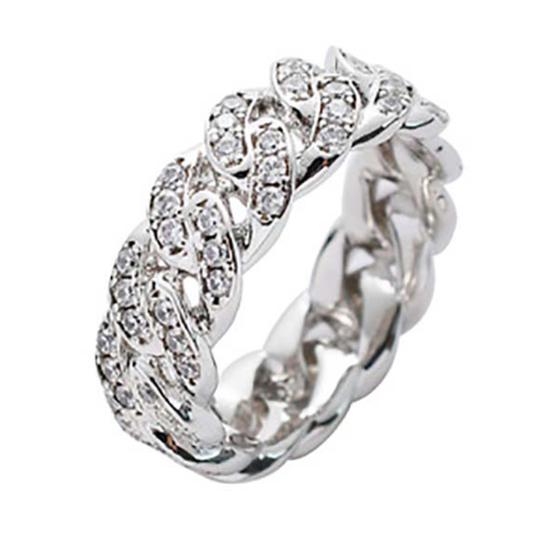Vridt Ring Kreativ Kubisk Smykker Ring Finger Zirkonia Ring for Gave