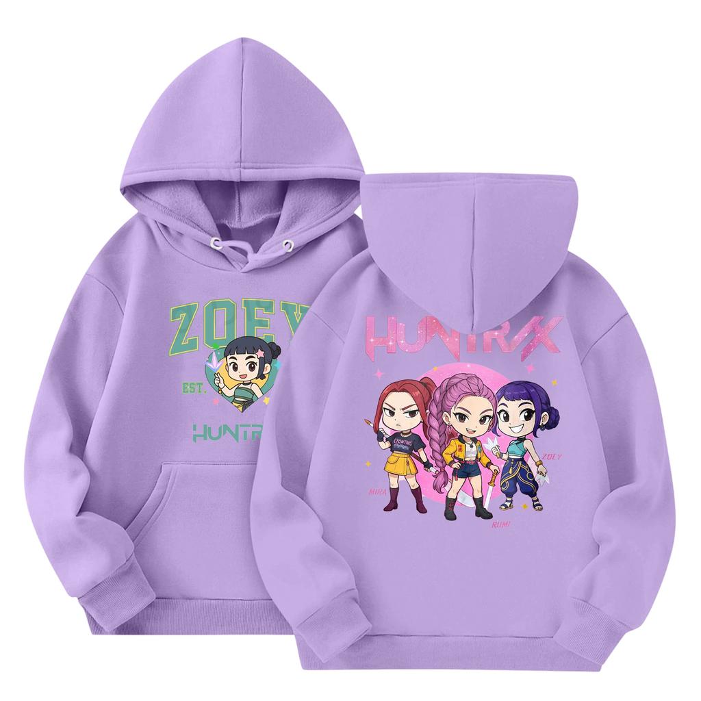Child Fashion Lightweight Long Sleeve Pullover With Pockets  Print Hoodie