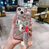 Applicable Apple 17Promax Luxury Rhinestone Mickey Mouse Mirror Mobile Phone Case Iphone15 Bear 14 Hand Chain