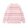 Unisex Oversized Mohair Blend Knit Cardigan With Gradient Stripe Cozy Winter Casual Sweater Youth