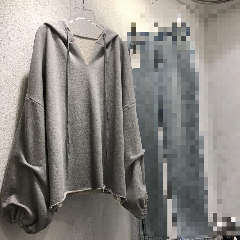 Spring and Autumn Women's Plus Size Hooded Sweatshirt Loose Long Sleeve Top