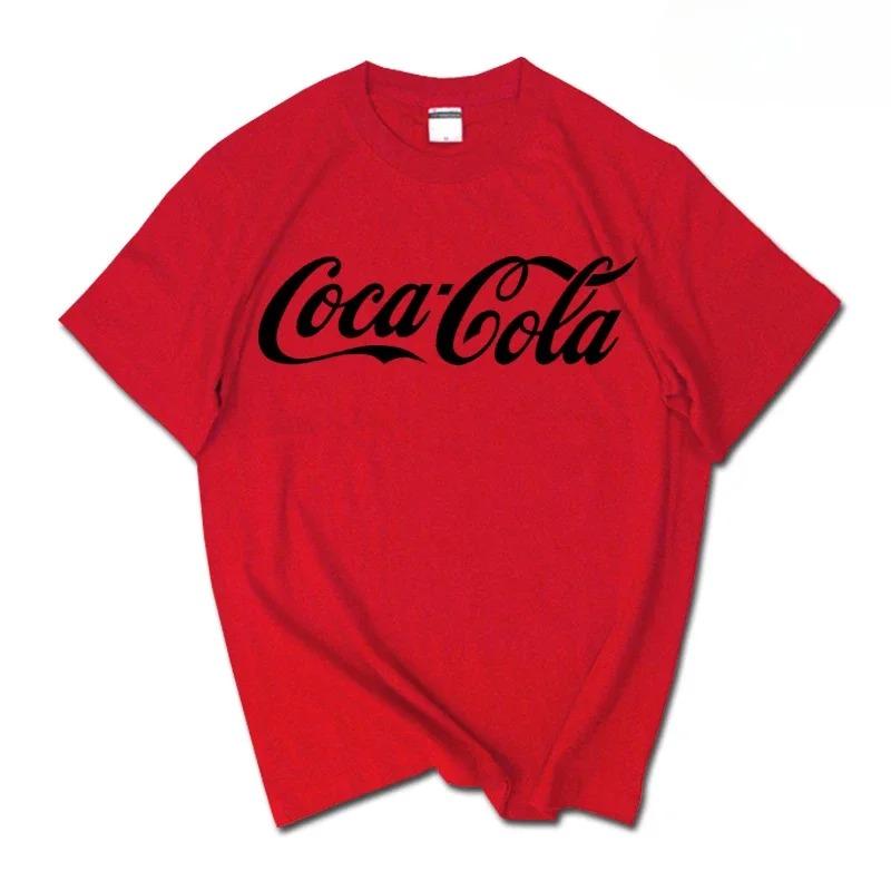 Sommer Neu Trendige Marke INS Pepsi Cola Gemeinsames T-Shirt Sprite Coca-Cola Herren und Damen Locker Übergröße Baumwolle Paare Kurzarm