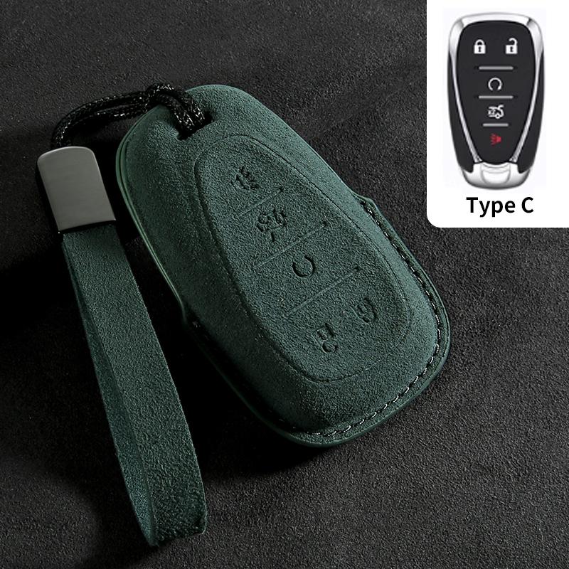 Suede Car Key Case Cover For Chevrolet Chevy Malibu Camaro Cruze Traverse Spark Equinox Sonic Volt Key Protective Shell Keychain