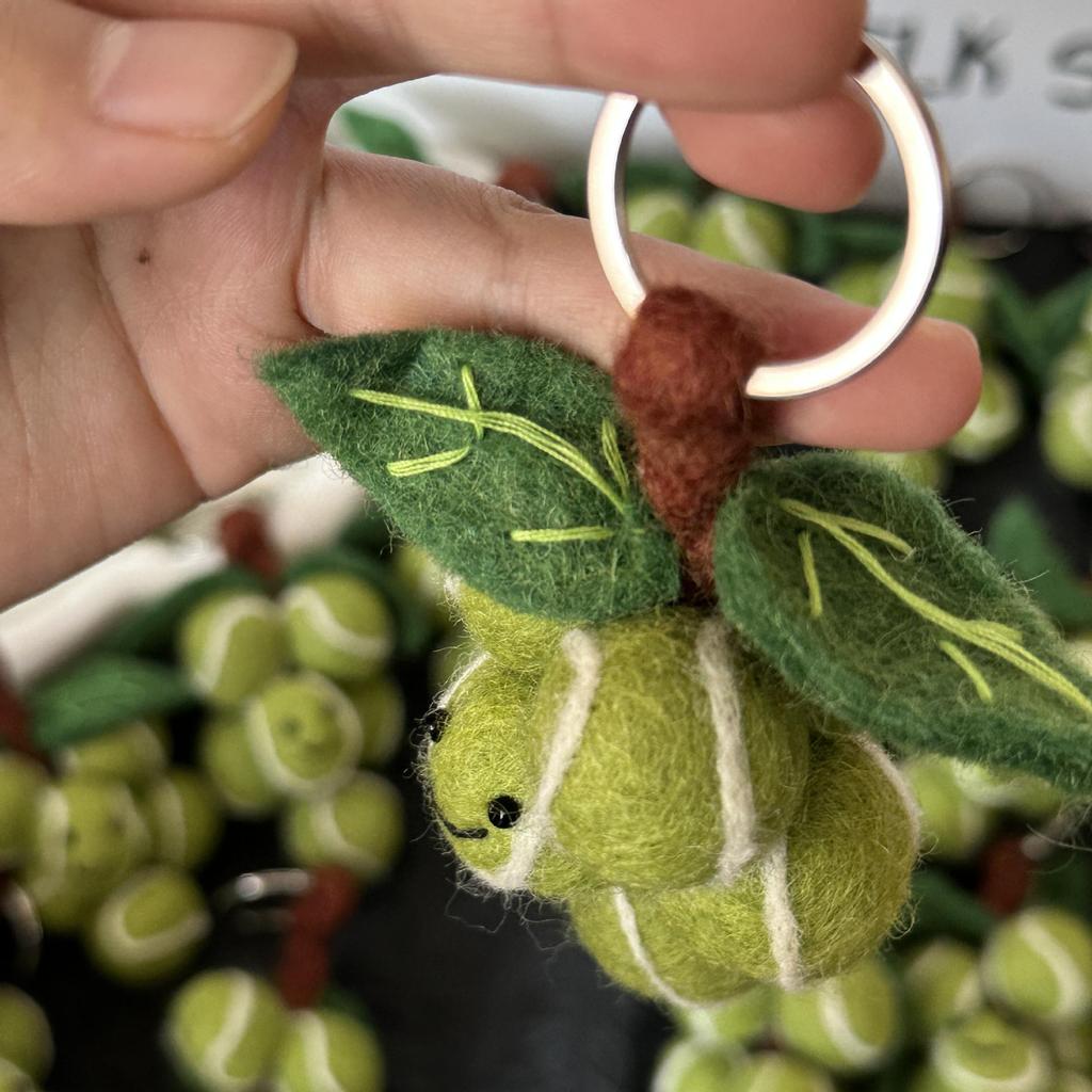Grape Wool Felt Pendant Bag Charm Keychain Decoration