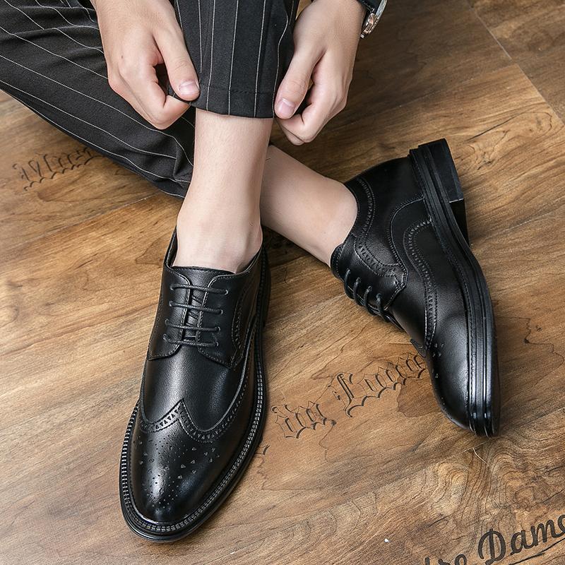Summer Brock British Best Man Suit Groom Wedding Gift Black Business Dress Casual Leather Shoes Men