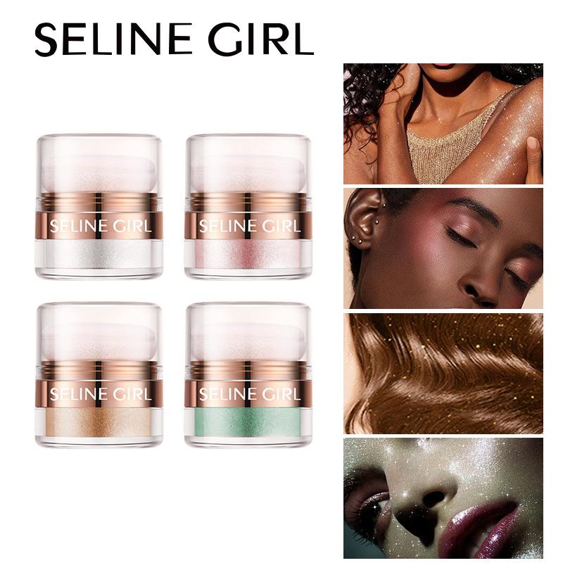 SELINE GIRL Fairy Highlight Pat Powder Face Body Whole Body Blush Grooming Powder Brightening Loose Powder