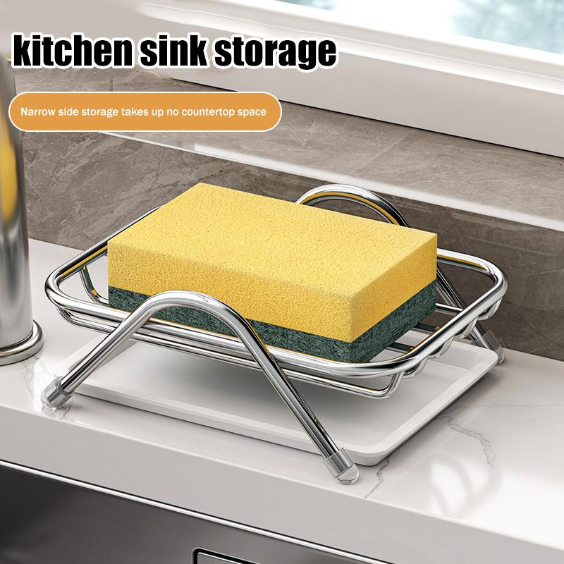 Stainless Steel Soap Dish With Drainage Tray Non Slip Rust-Resistant Soap Holder For Bathroom Kitchen Countertop Accessories