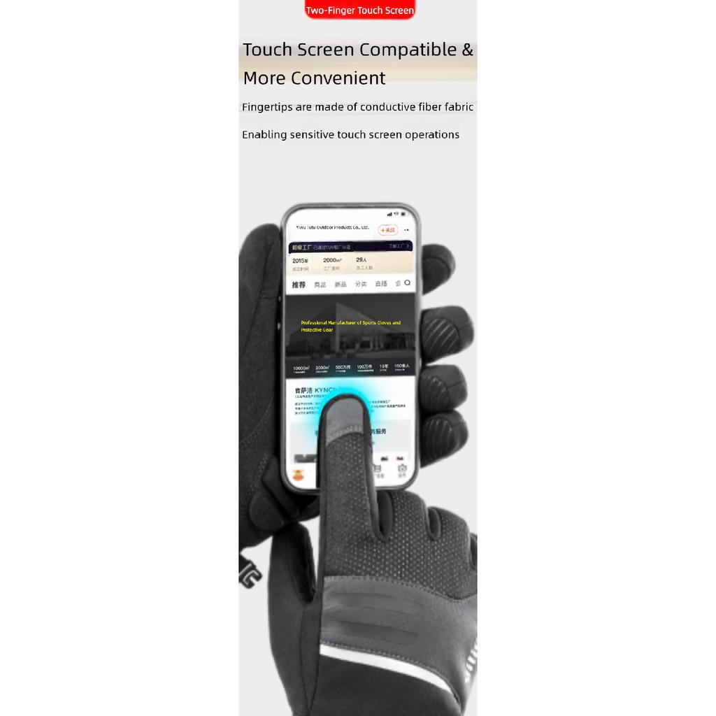 Autumn Winter Outdoor Sports Cycling Durable Velvet Warm Touch Screen Waterproof Windproof Anti-slip Cold Waterproof Ski Gloves 6
