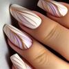 24Pcs Pink Matte French Leopard Square Coffin Press On Nails Artificial Acrylic Fake Nails For Women