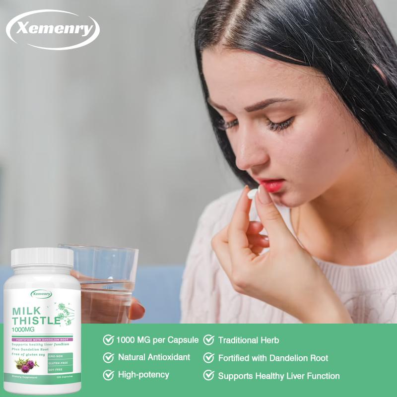 Milk Thistle 1000mg-w/ Dandelion Root Liver Support Liver Cleanse Detox & Repair