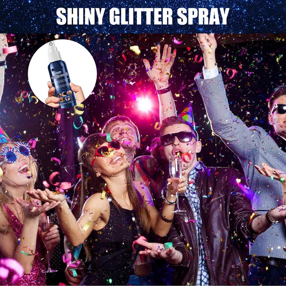 60ml Körper Shiny Glitter Spray Flash Haut Aufhellen Pulver Halloween Make-Up Diamant Fluoreszenz Party Club Glitter