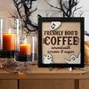 Bood Coffee Freshly Halloween Sign Bar Decor Office Ornament Photo Ghost Frame