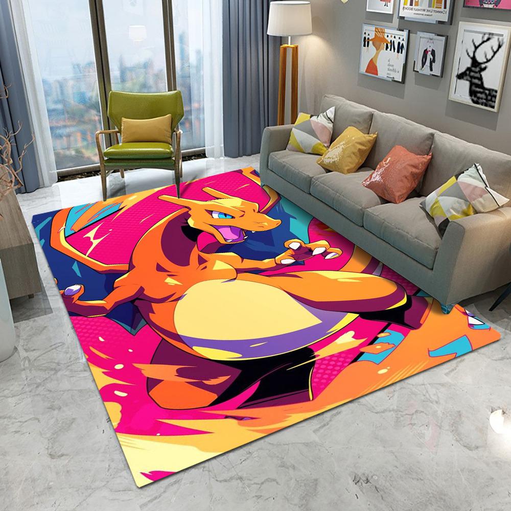  Pokemon Fire-breathing Dragon Carpet Cartoon Living Room Bedroom Kitchen Table Balcony Rug Non-slip Mat Cool Home Decor